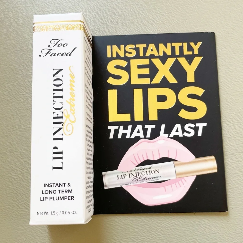 NEW Too Faced Lip Injection Extreme Instant and Long Term Plumper Clear Gloss